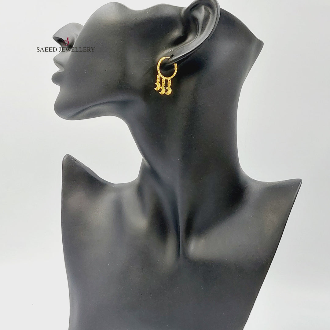 21K حلق ذبلة اكسترا-مجوهرات الشيخ سعيد-Saeed Jewelry 