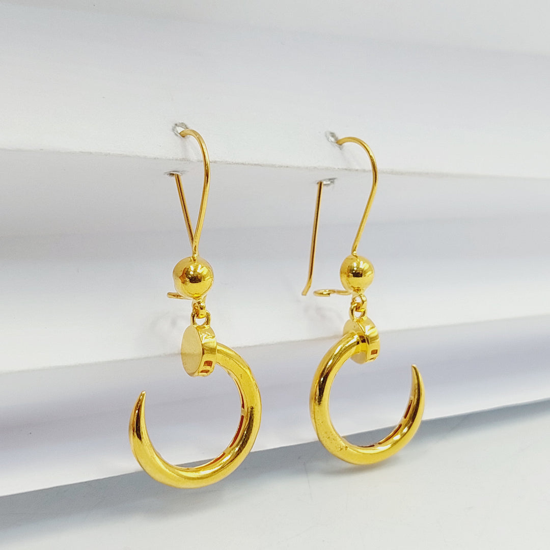 21K Gold Deluxe Nail Earrings by Saeed Jewelry - Image 4