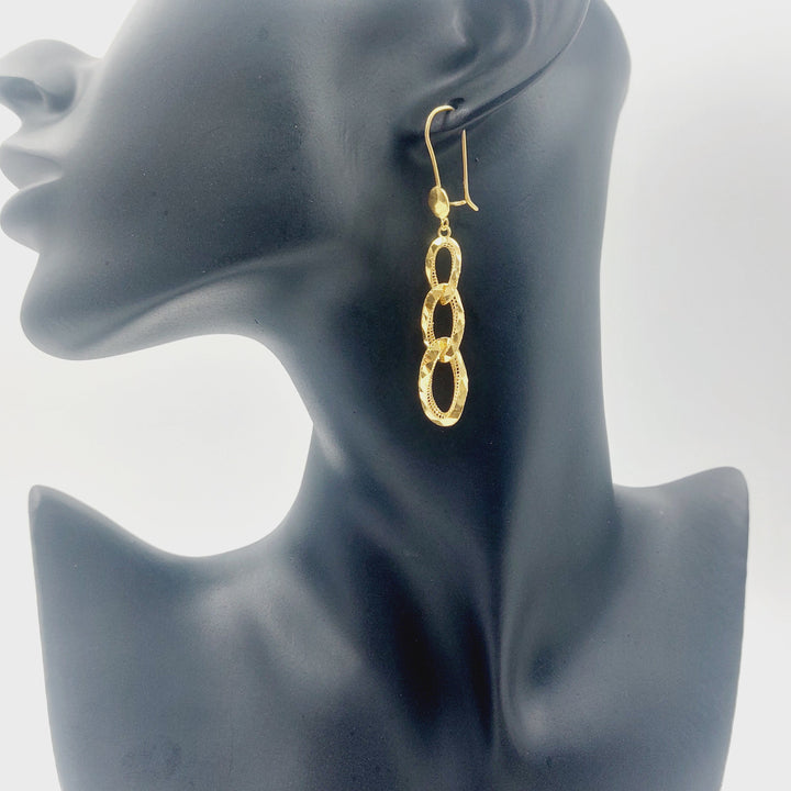 Deluxe Shankle Earrings Made of 21K Gold by Saeed Jewelry 