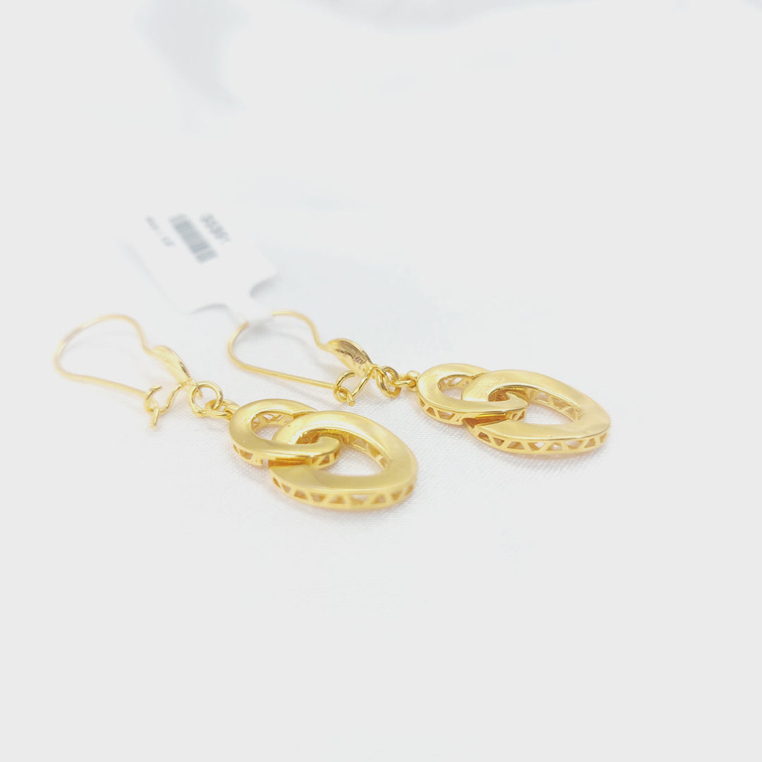 Deluxe Shankle Earrings Made of 21K Gold by Saeed Jewelry 
