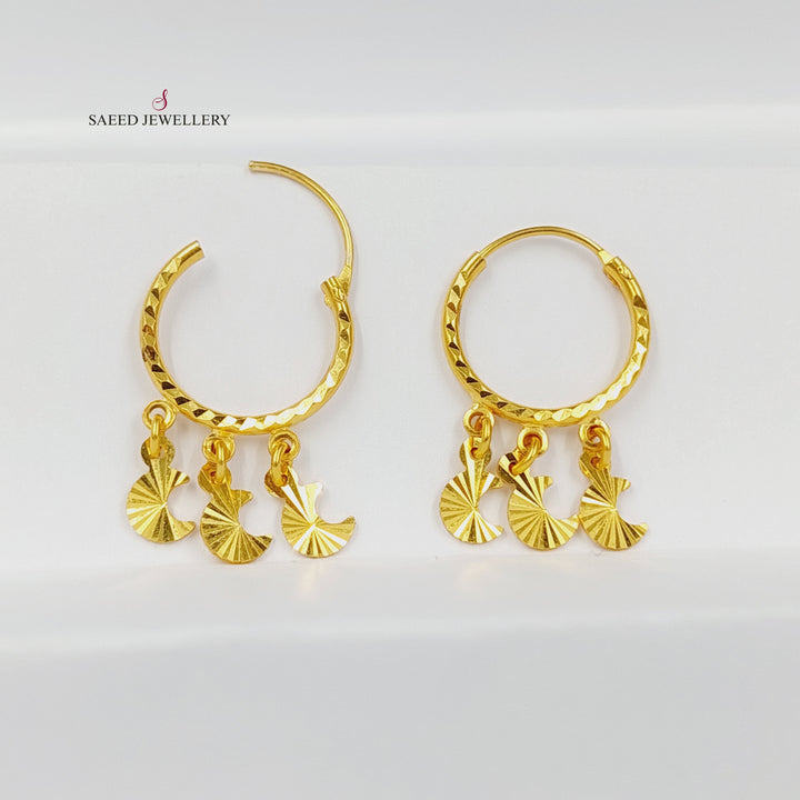 21K حلق ذبلة اكسترا-مجوهرات الشيخ سعيد-Saeed Jewelry 