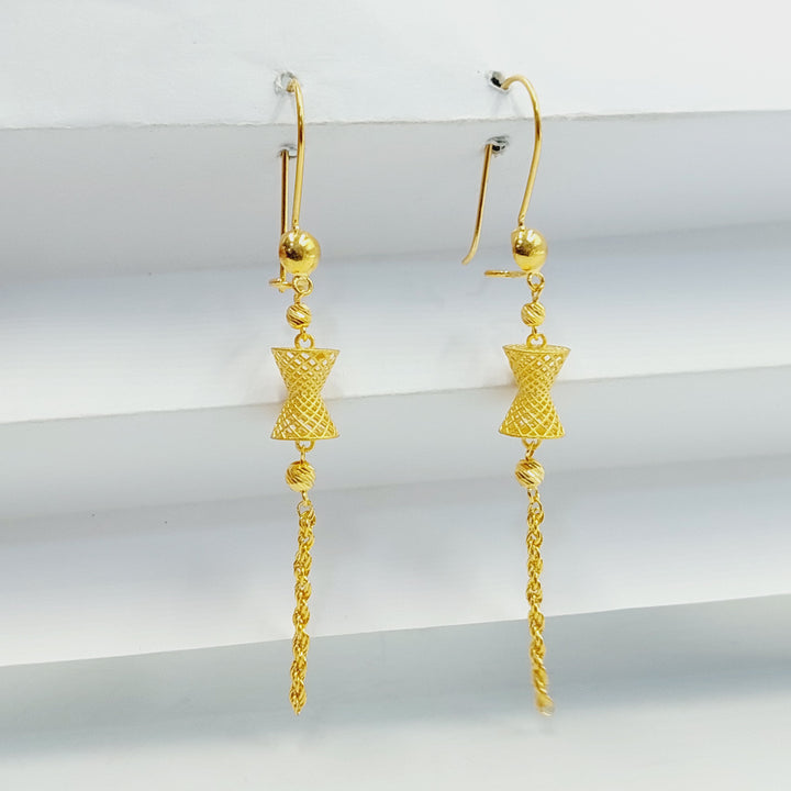 21K Gold Deluxe Bell Earrings by Saeed Jewelry - Image 1