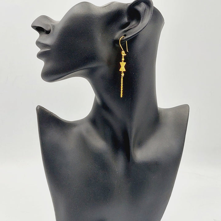 21K Gold Deluxe Bell Earrings by Saeed Jewelry - Image 3