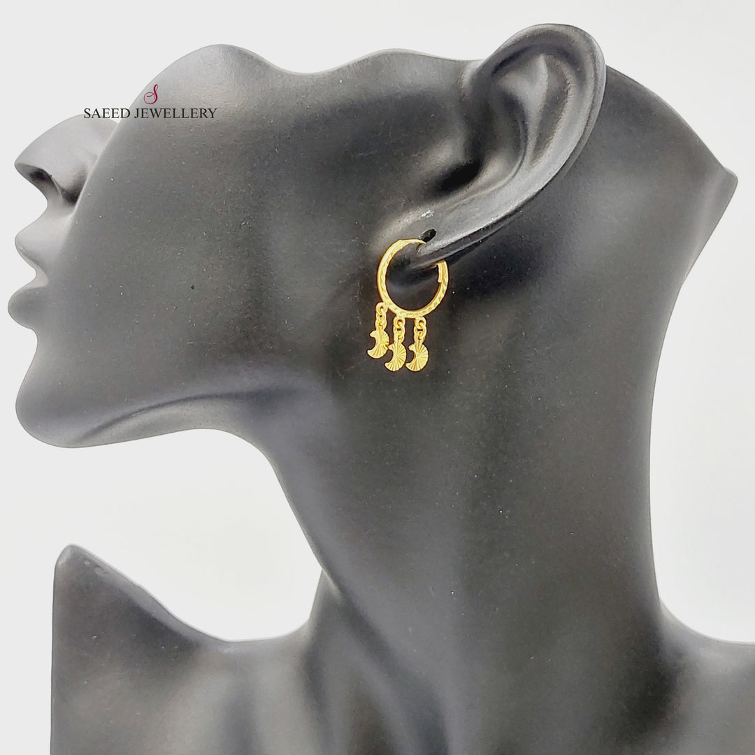 21K حلق ذبلة اكسترا-مجوهرات الشيخ سعيد-Saeed Jewelry 