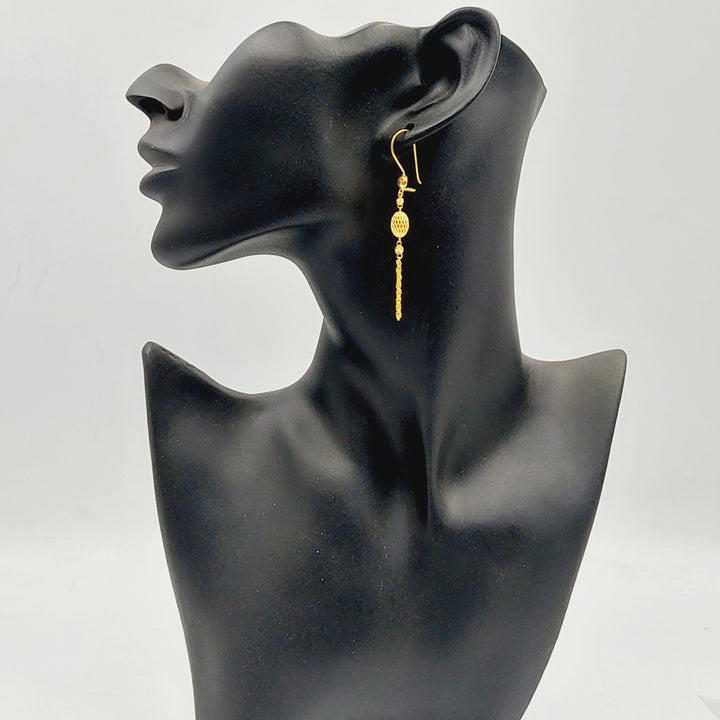 21K Gold Deluxe Bell Earrings by Saeed Jewelry - Image 4