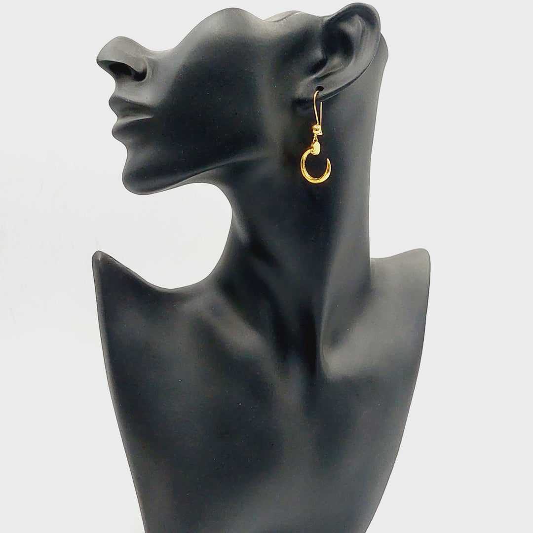 21K Gold Deluxe Nail Earrings by Saeed Jewelry - Image 3