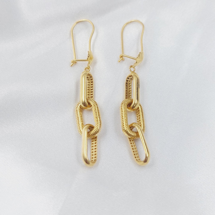 Deluxe Shankle Earrings Made of 21K Gold by Saeed Jewelry 