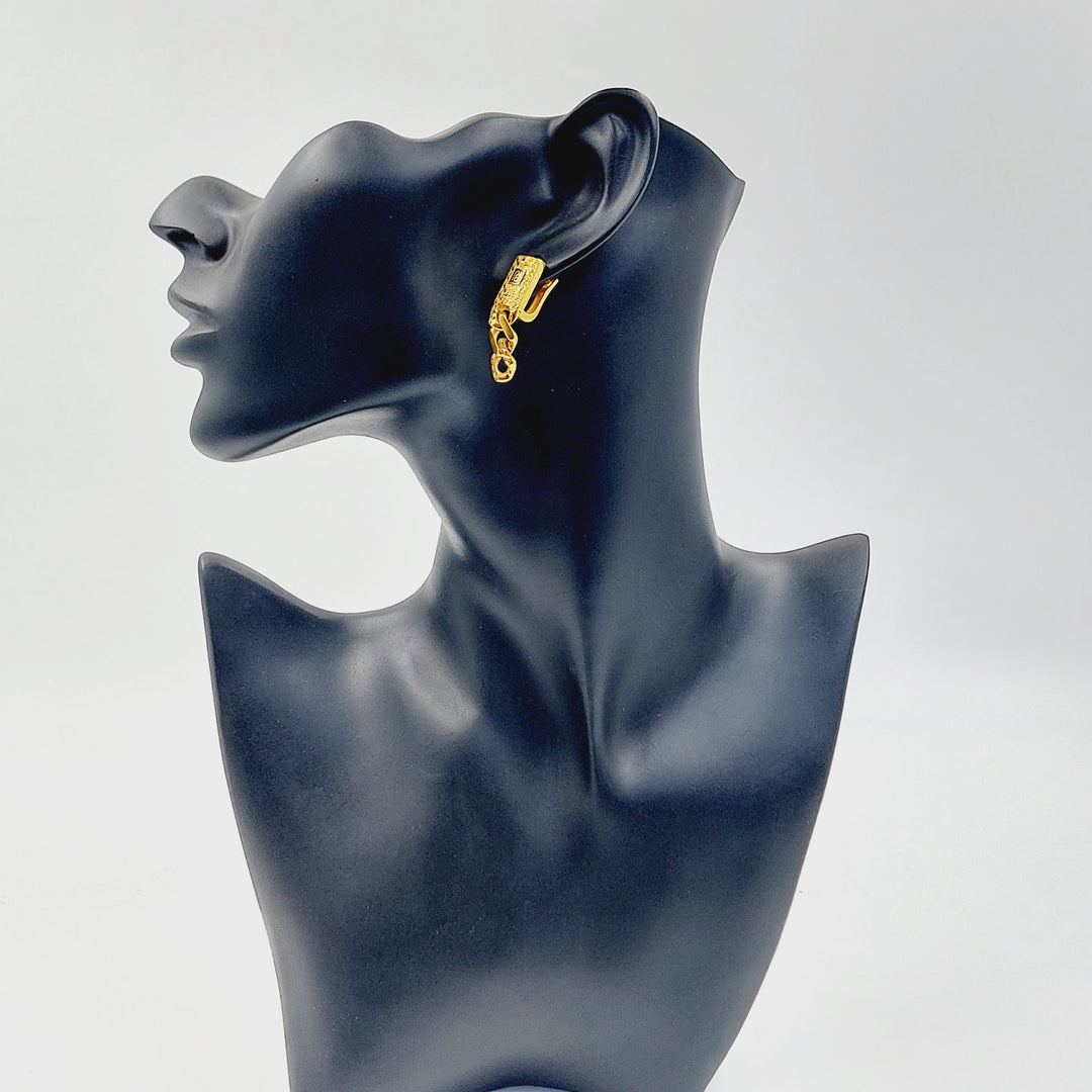 Deluxe Cuban Links Earrings Made of 21K Gold by Saeed Jewelry 
