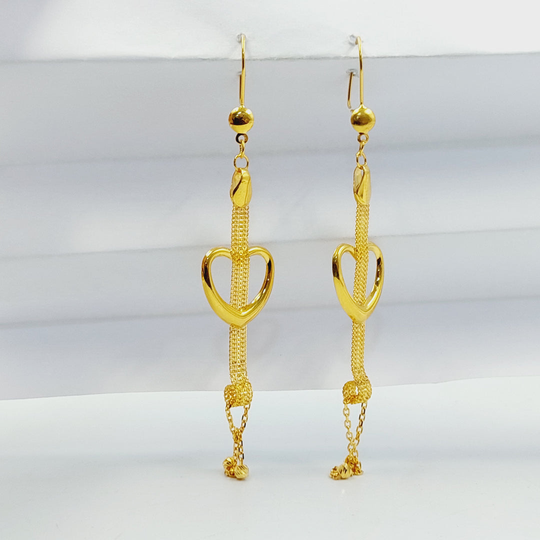 Deluxe Heart Earrings Made of 21K Gold by Saeed Jewelry 