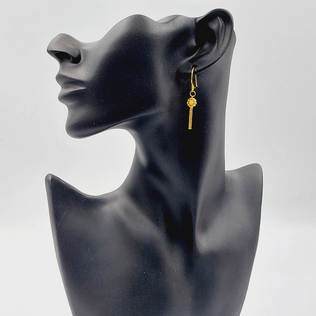 21K Gold Deluxe Fancy Earrings by Saeed Jewelry - Image 3