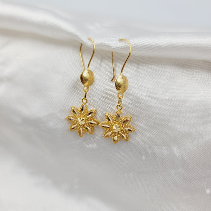 21K حلق وردة اكسترا-مجوهرات الشيخ سعيد-Saeed Jewelry 