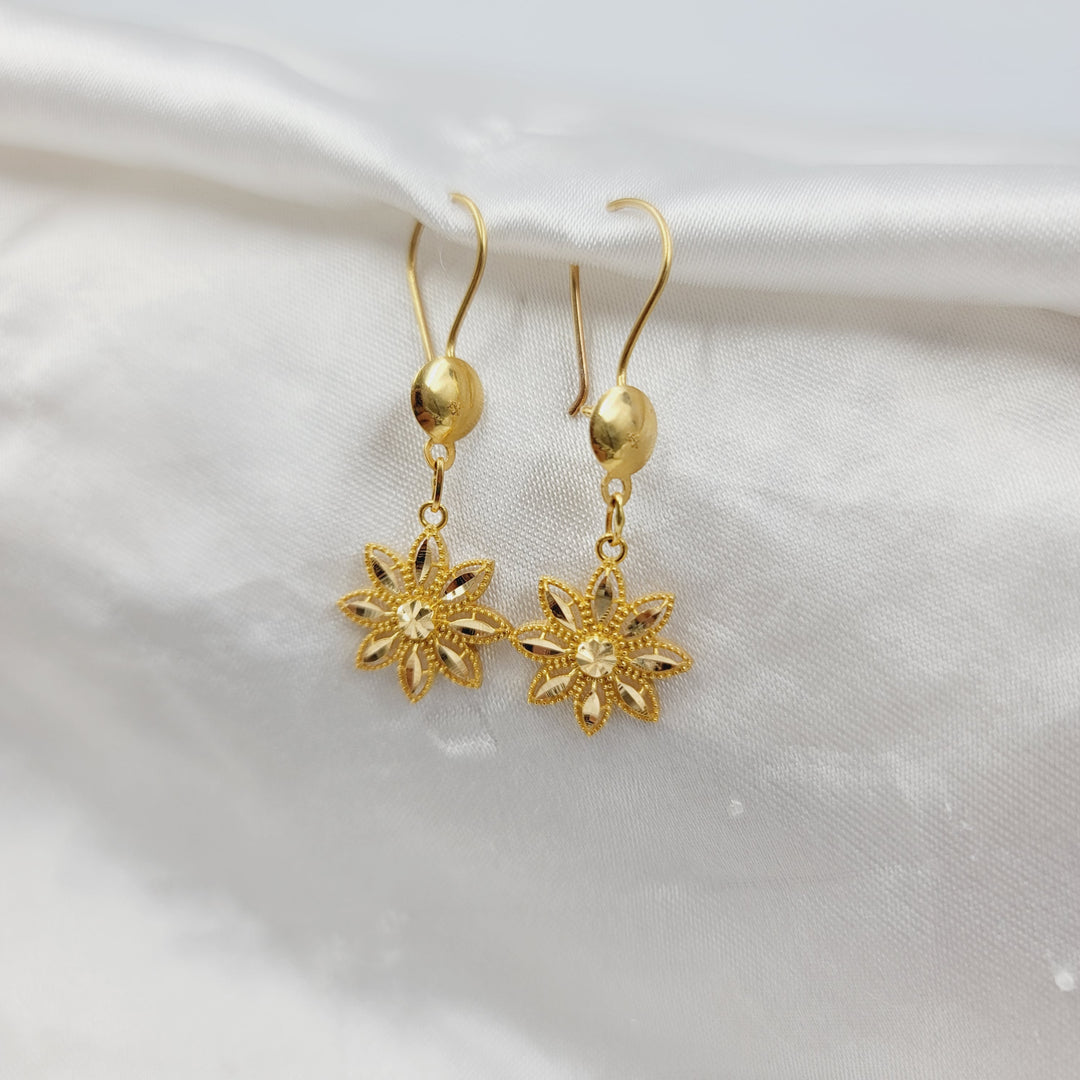 21K حلق وردة اكسترا-مجوهرات الشيخ سعيد-Saeed Jewelry 