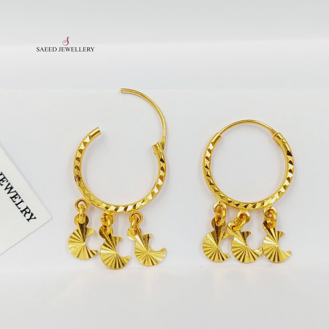 21K حلق ذبلة اكسترا-مجوهرات الشيخ سعيد-Saeed Jewelry 