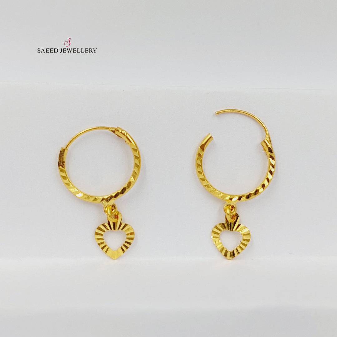 21K حلق ذبلة اكسترا-مجوهرات الشيخ سعيد-Saeed Jewelry 