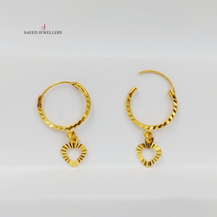 21K حلق ذبلة اكسترا-مجوهرات الشيخ سعيد-Saeed Jewelry 