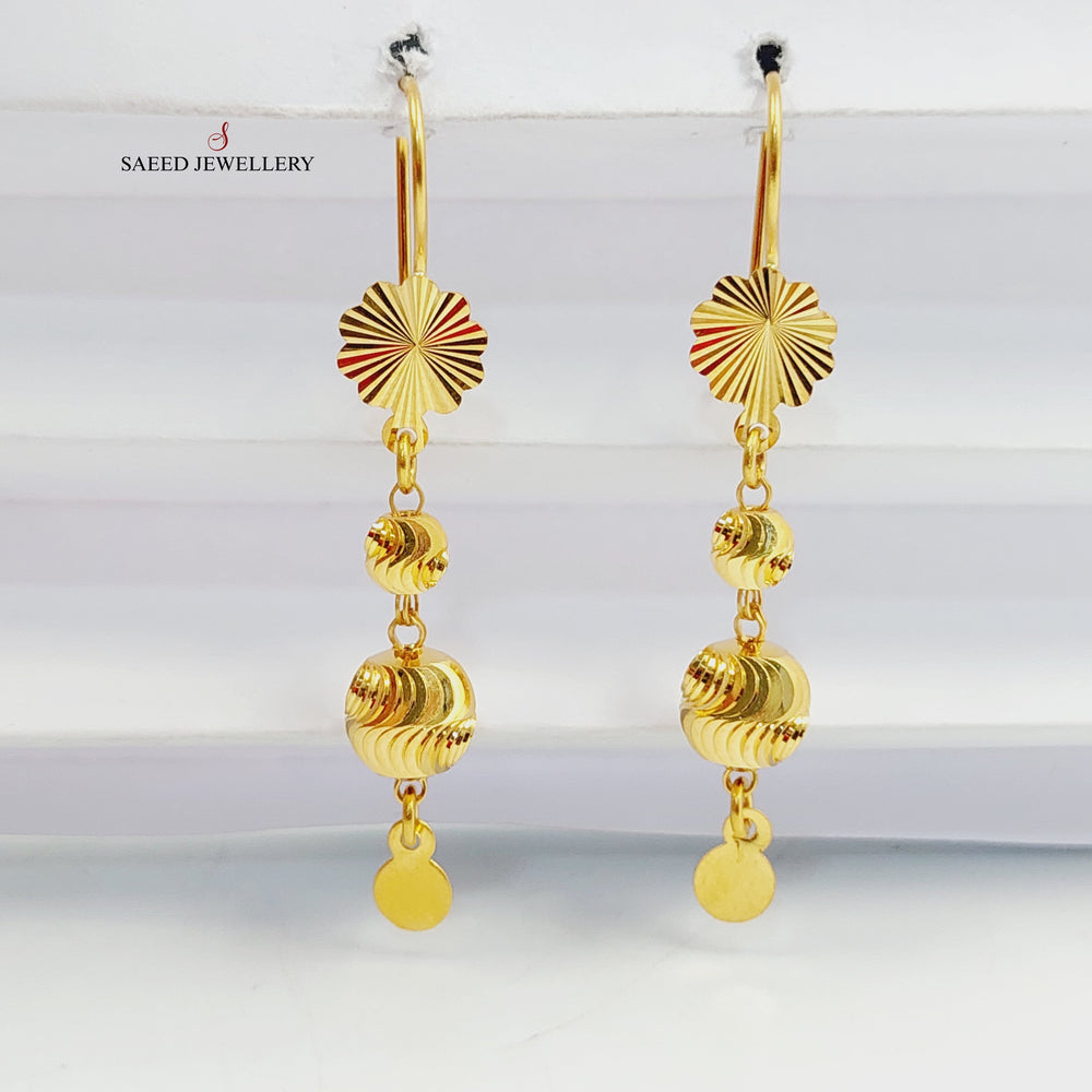 21K Gold Deluxe Balls Earrings by Saeed Jewelry - Image 2