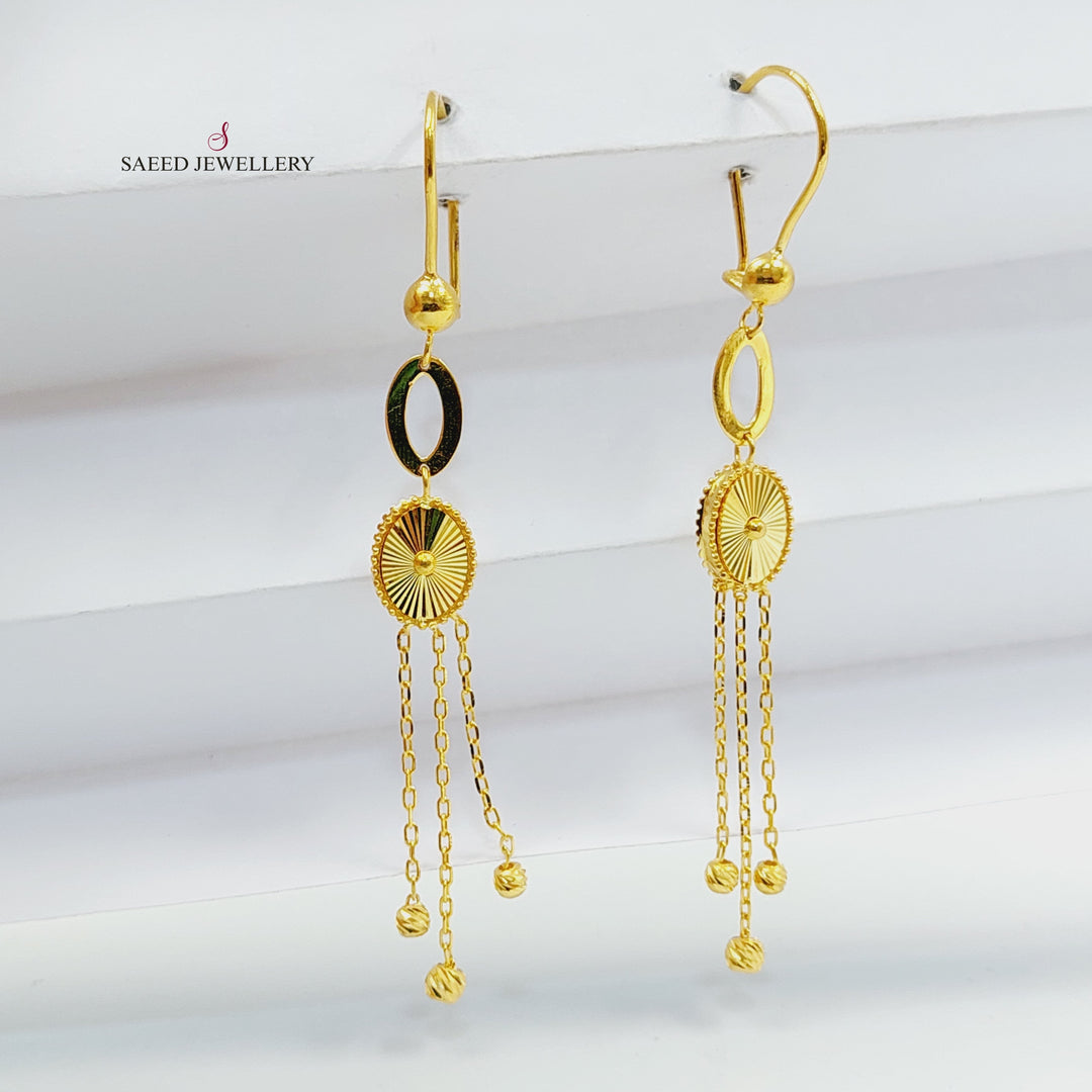 21K Gold Deluxe Earrings by Saeed Jewelry - Image 3