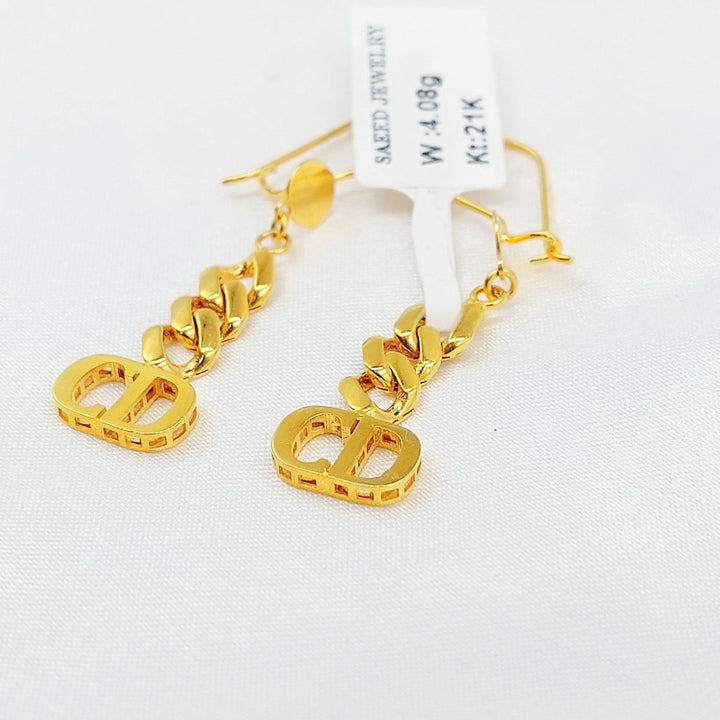 Deluxe Cuban Links Earrings Made of 21K Gold by Saeed Jewelry 
