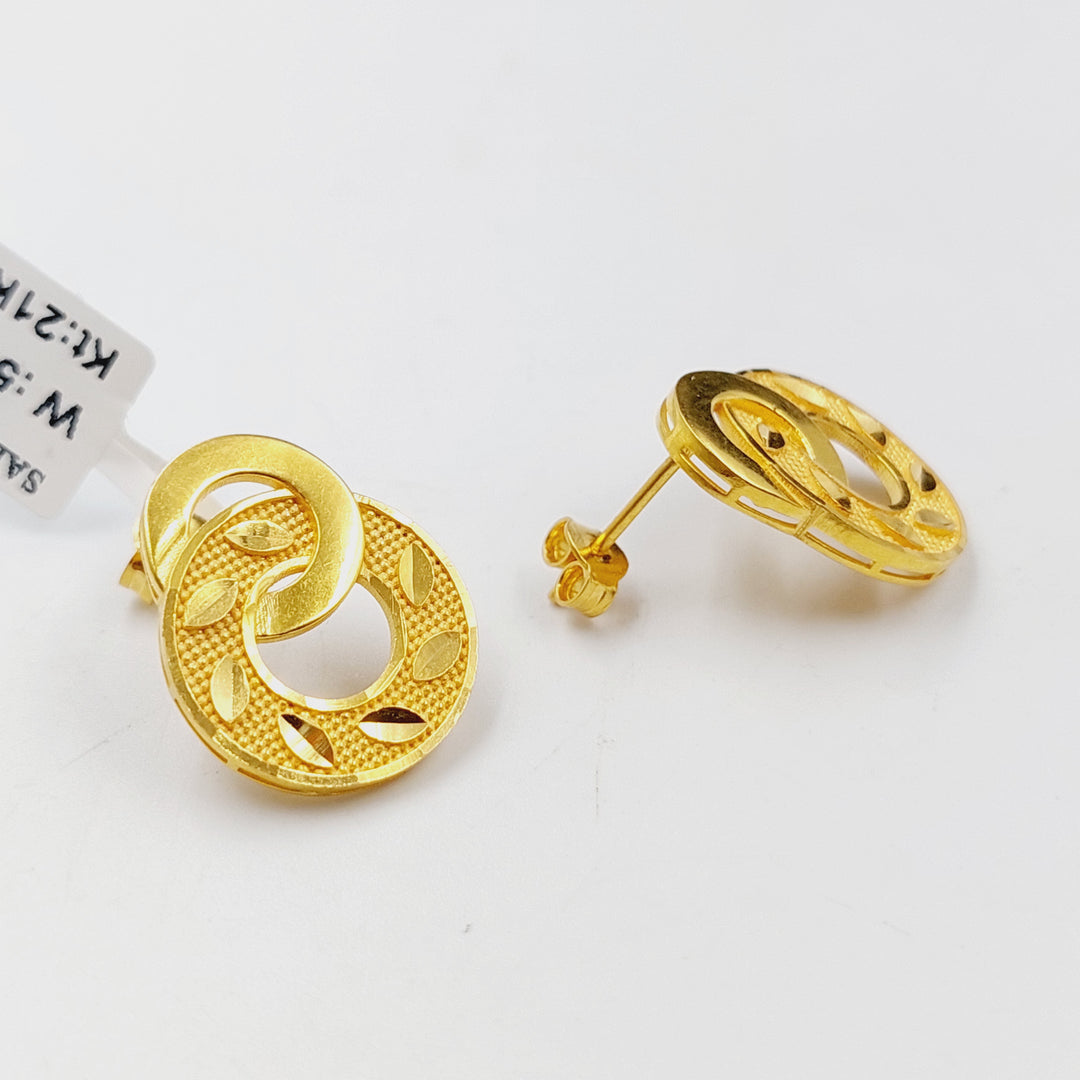 21K Gold Deluxe Screw Earrings by Saeed Jewelry - Image 3