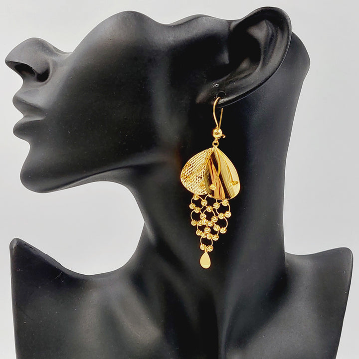 Deluxe Turkish Earrings Made of 21K Gold by Saeed Jewelry 