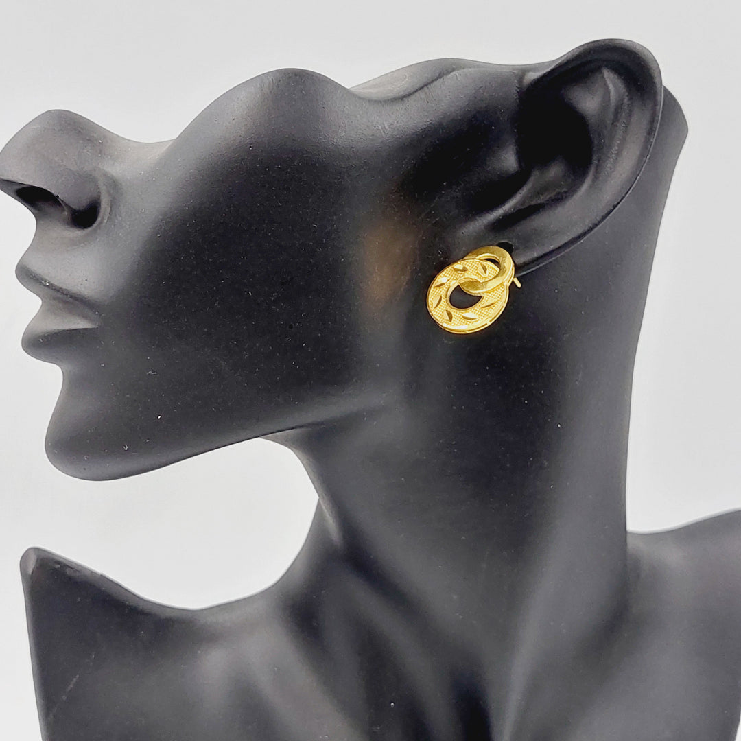 21K Gold Deluxe Screw Earrings by Saeed Jewelry - Image 2