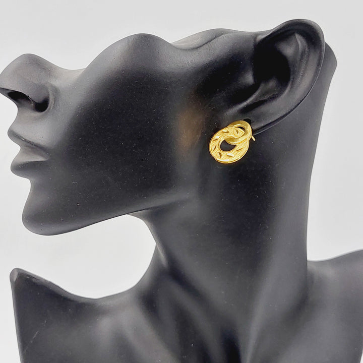 21K Gold Deluxe Screw Earrings by Saeed Jewelry - Image 2