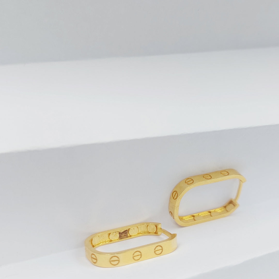 Deluxe Hoop Earrings Made of 21K Gold by Saeed Jewelry 