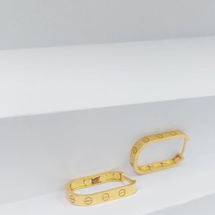 Deluxe Hoop Earrings Made of 21K Gold by Saeed Jewelry 