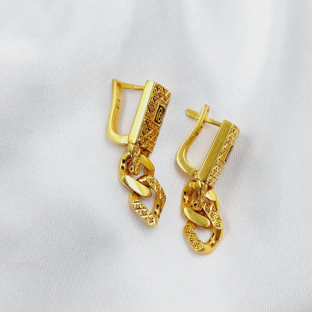 Deluxe Cuban Links Earrings Made of 21K Gold by Saeed Jewelry 