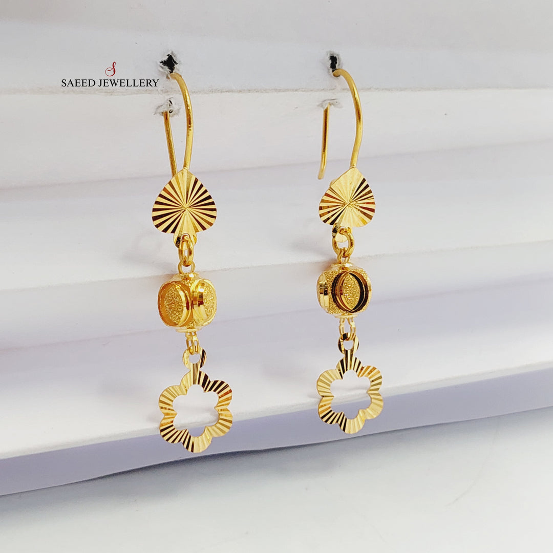 21K Gold Deluxe Balls Earrings by Saeed Jewelry - Image 3