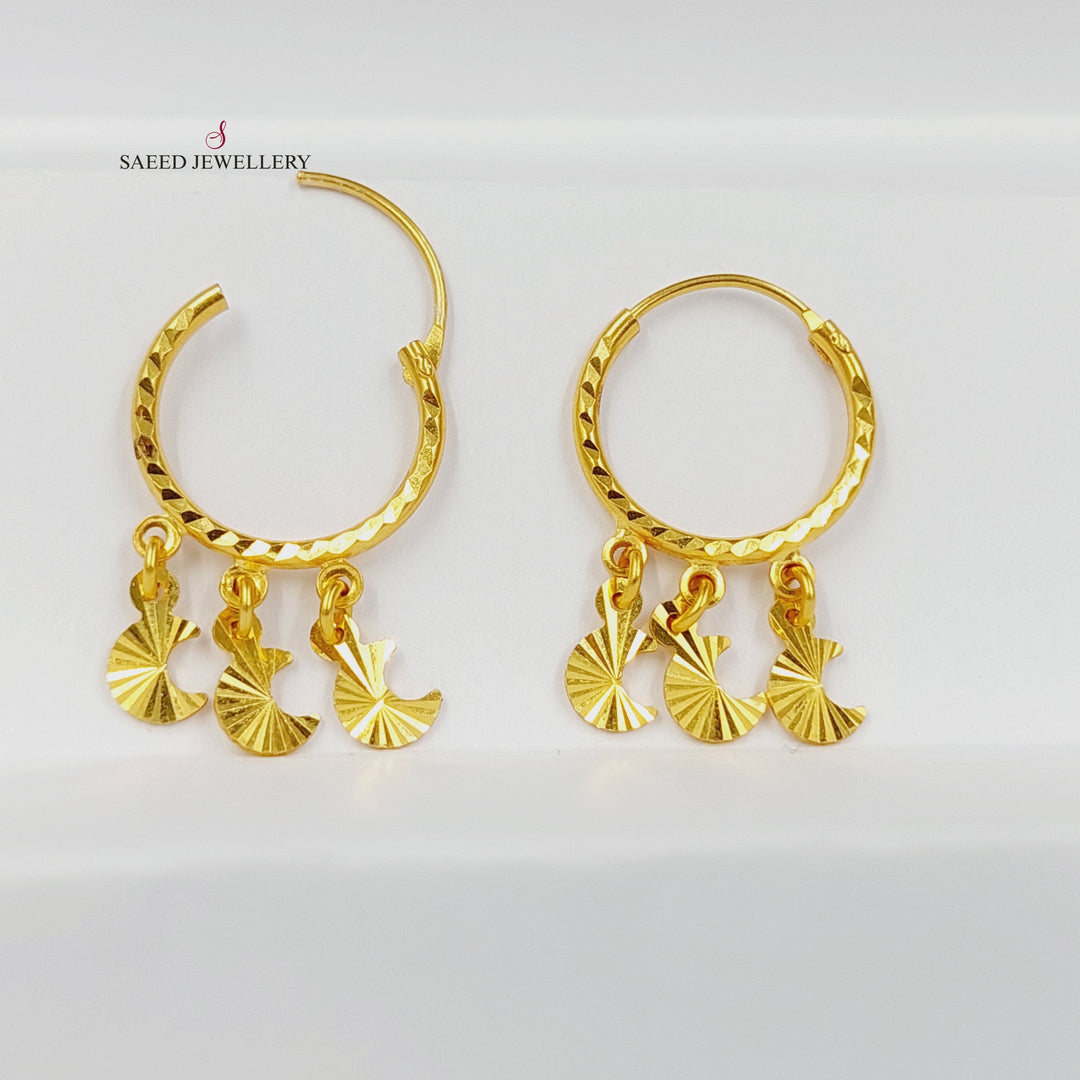 21K حلق ذبلة اكسترا-مجوهرات الشيخ سعيد-Saeed Jewelry 