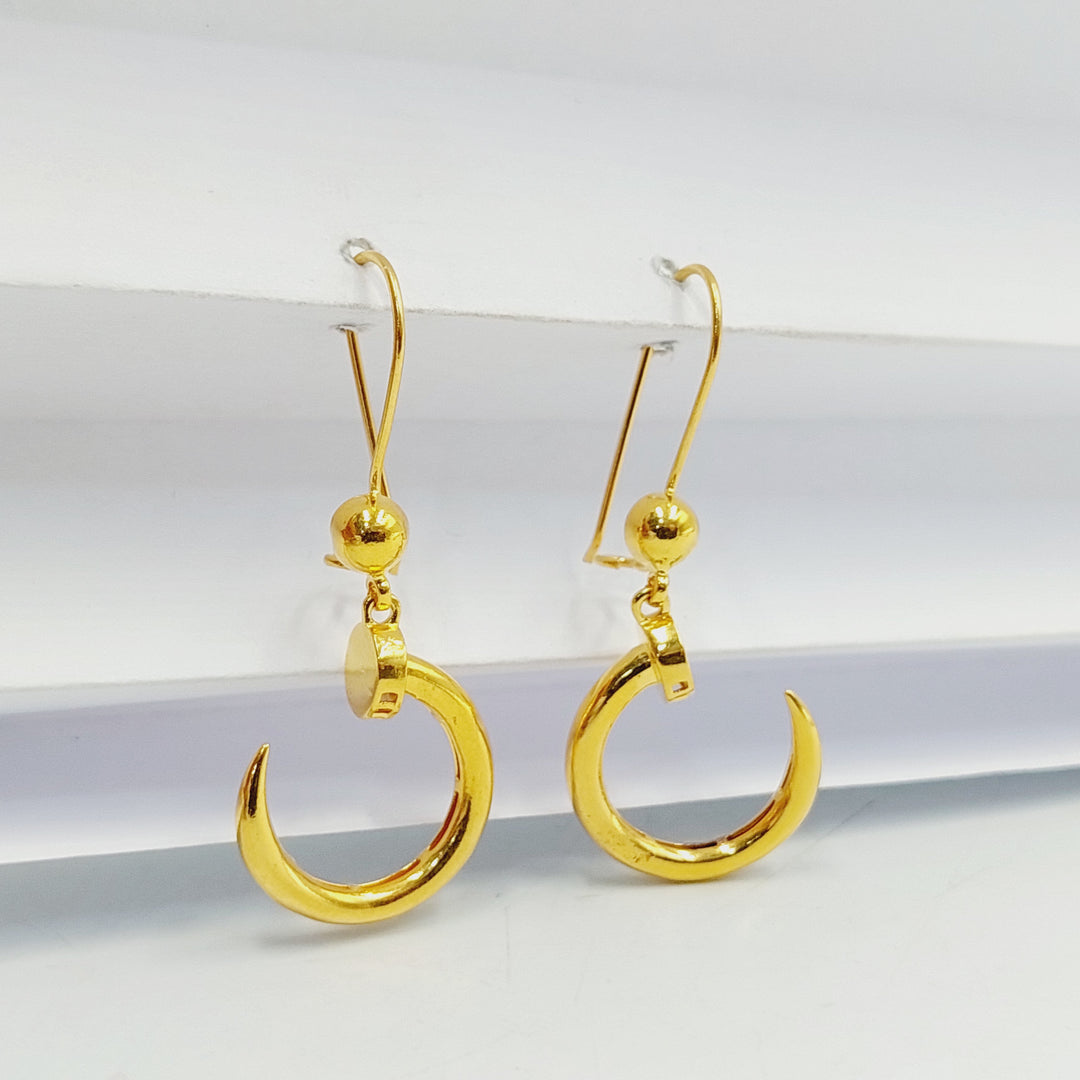 21K Gold Deluxe Nail Earrings by Saeed Jewelry - Image 4