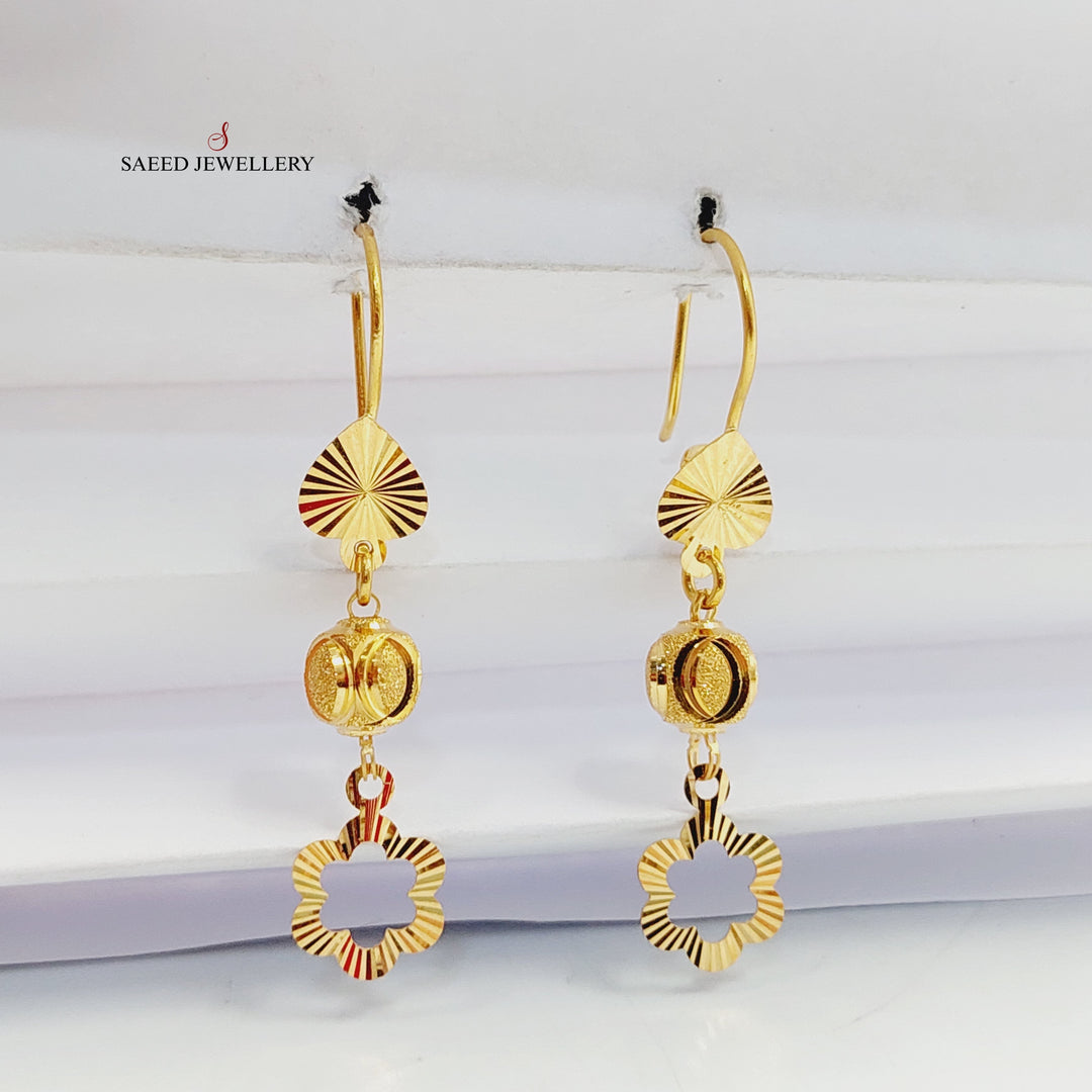 21K Gold Deluxe Balls Earrings by Saeed Jewelry - Image 2