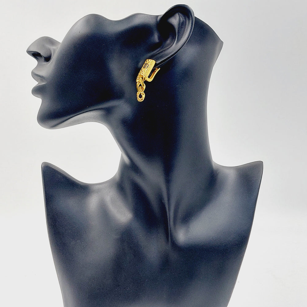 Deluxe Cuban Links Earrings Made of 21K Gold by Saeed Jewelry 