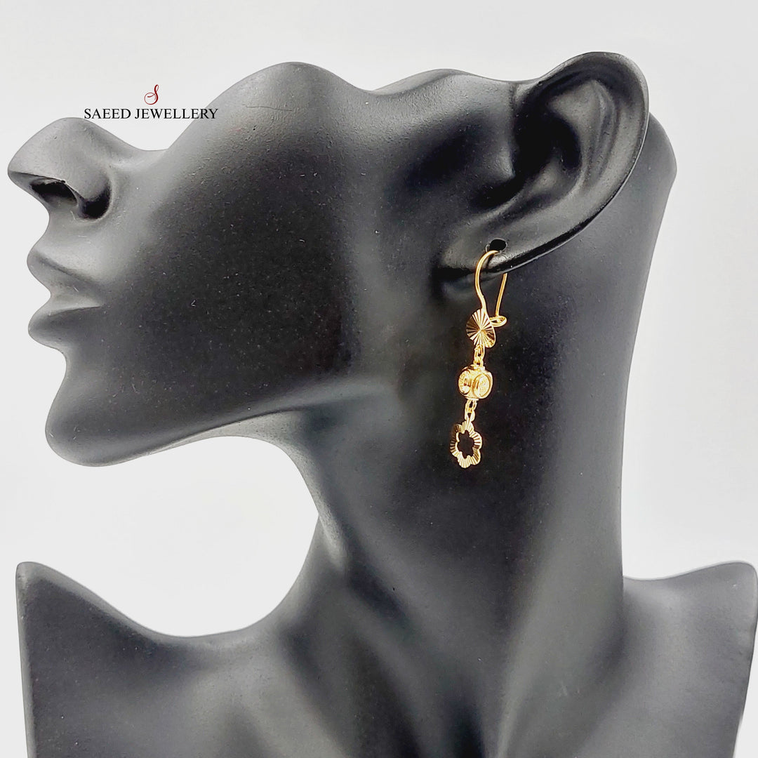 21K Gold Deluxe Balls Earrings by Saeed Jewelry - Image 3