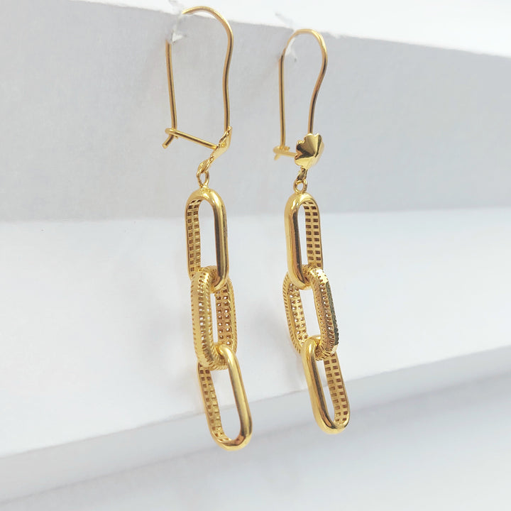 Deluxe Shankle Earrings Made of 21K Gold by Saeed Jewelry 