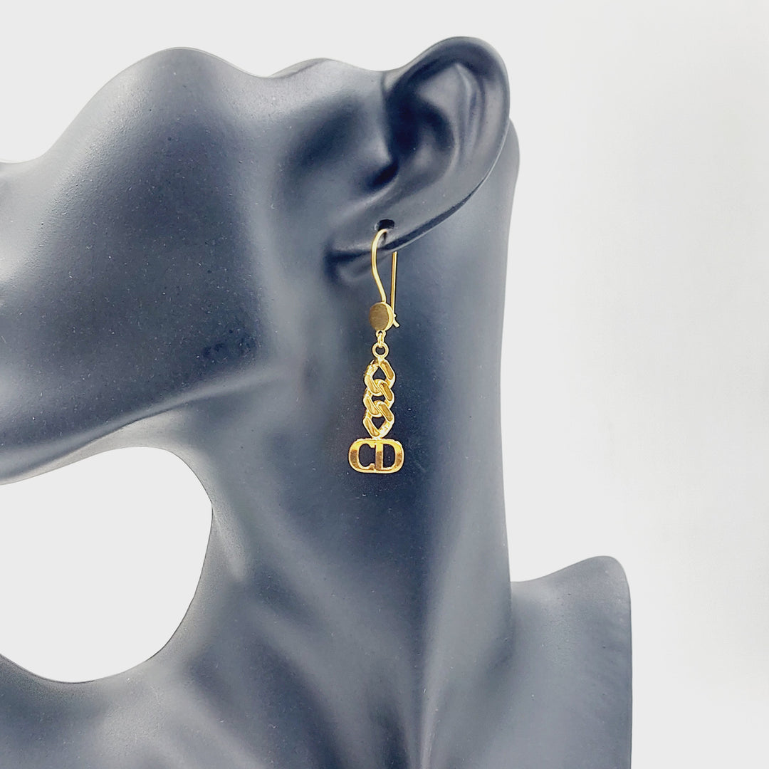 Deluxe Cuban Links Earrings Made of 21K Gold by Saeed Jewelry 