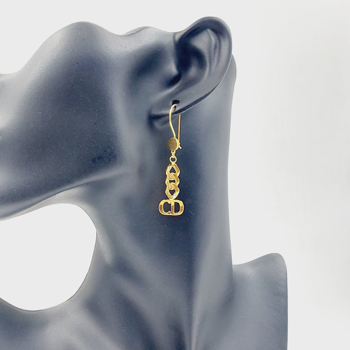 Deluxe Cuban Links Earrings Made of 21K Gold by Saeed Jewelry 