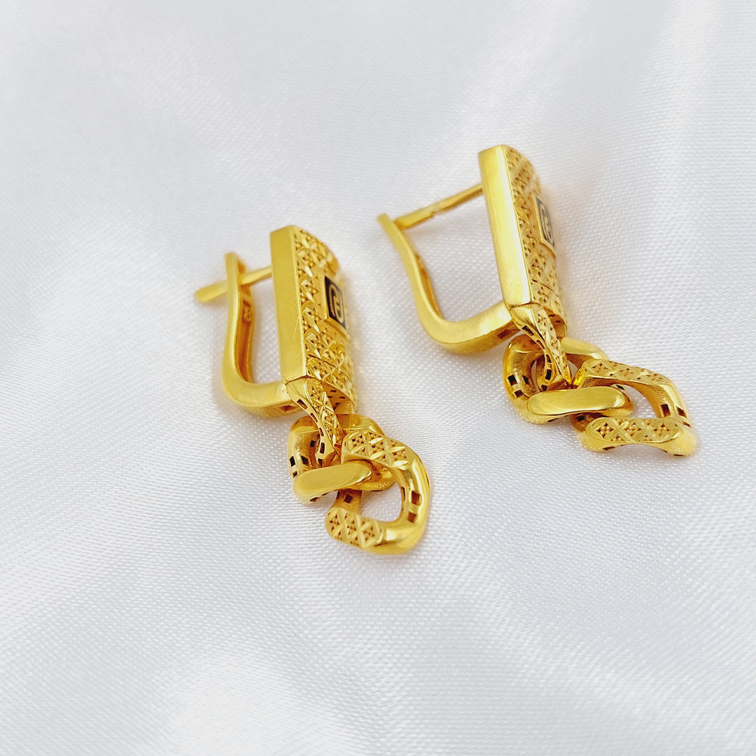 Deluxe Cuban Links Earrings Made of 21K Gold by Saeed Jewelry 