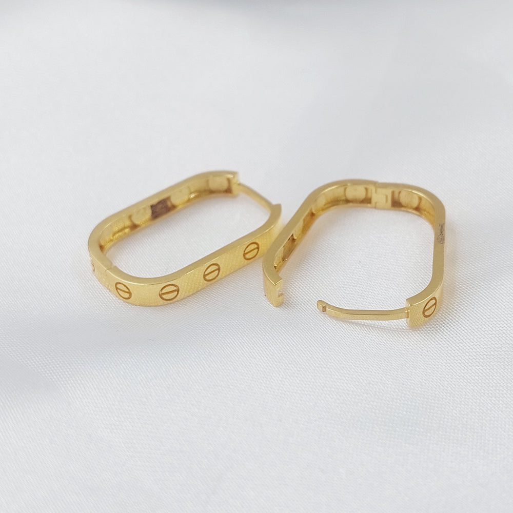 Deluxe Hoop Earrings Made of 21K Gold by Saeed Jewelry 
