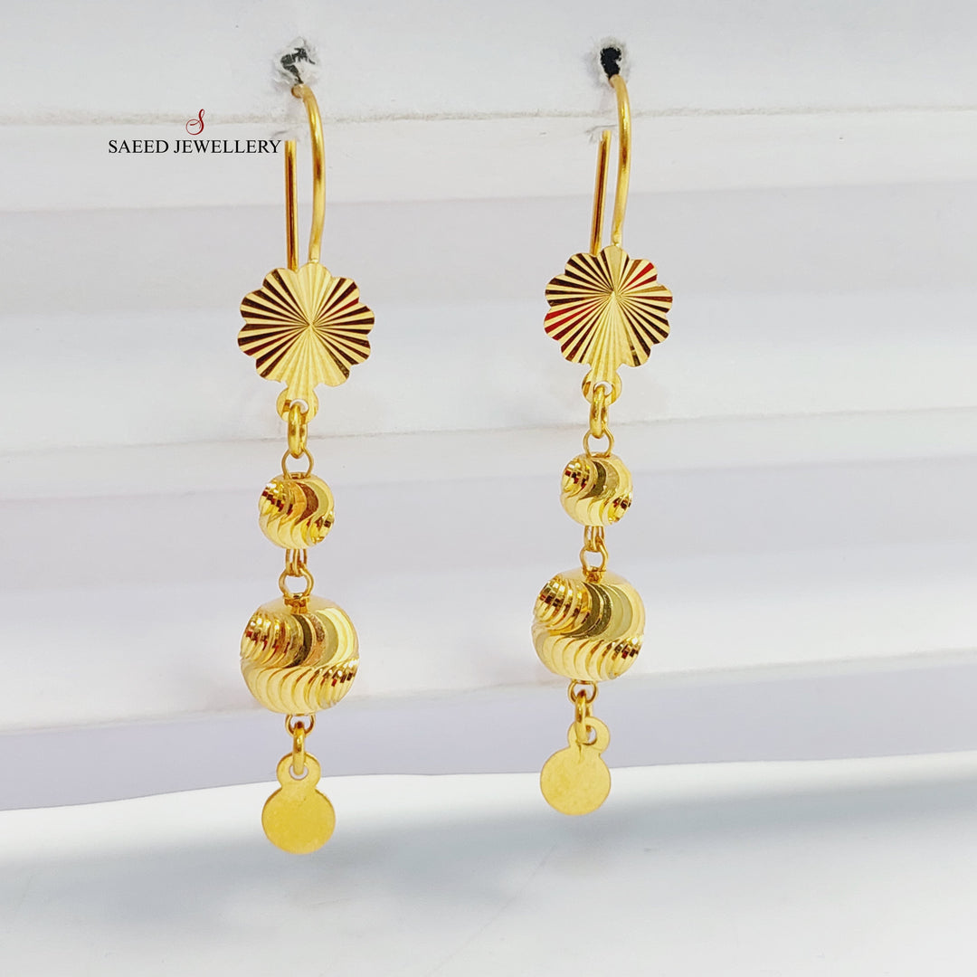 21K Gold Deluxe Balls Earrings by Saeed Jewelry - Image 1