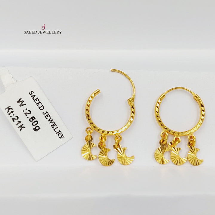 21K حلق ذبلة اكسترا-مجوهرات الشيخ سعيد-Saeed Jewelry 