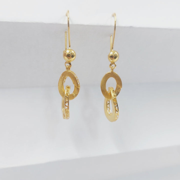 Deluxe Shankle Earrings Made of 21K Gold by Saeed Jewelry 