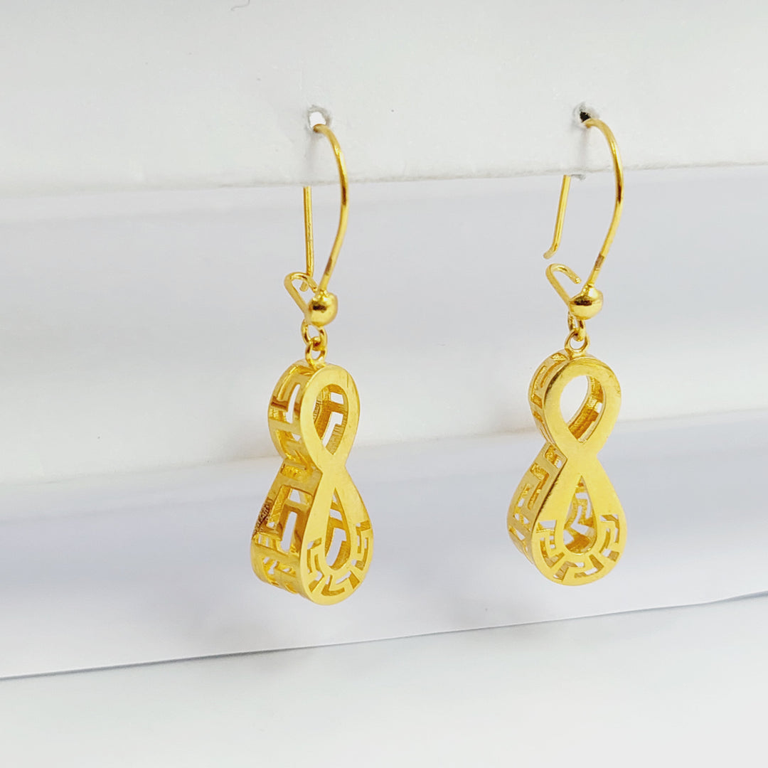 Deluxe Infinite Earrings Made of 21K Gold by Saeed Jewelry 