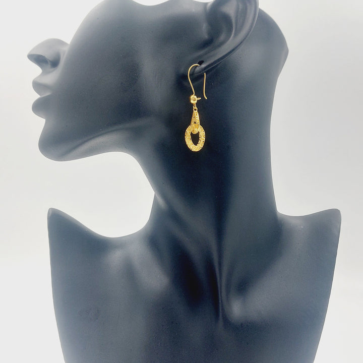 Deluxe Shankle Earrings Made of 21K Gold by Saeed Jewelry 