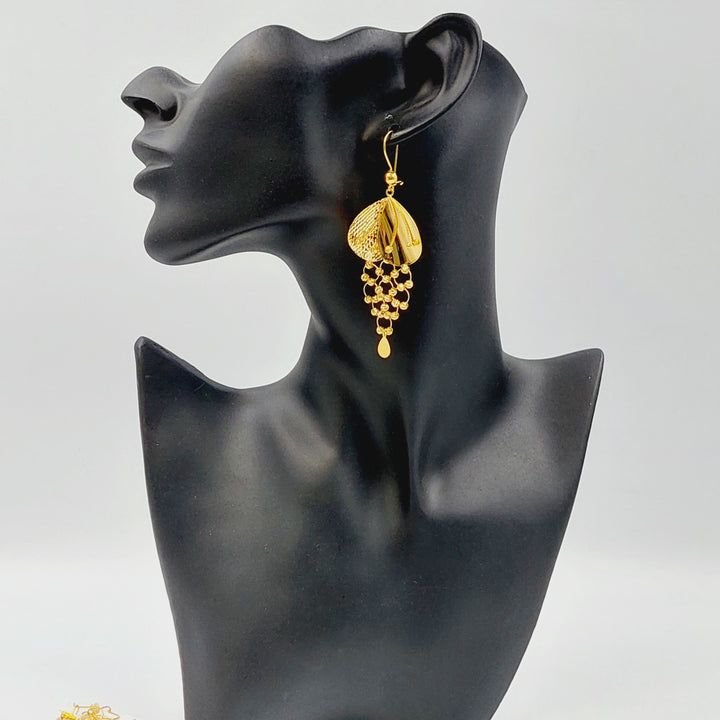 Deluxe Turkish Earrings Made of 21K Gold by Saeed Jewelry 