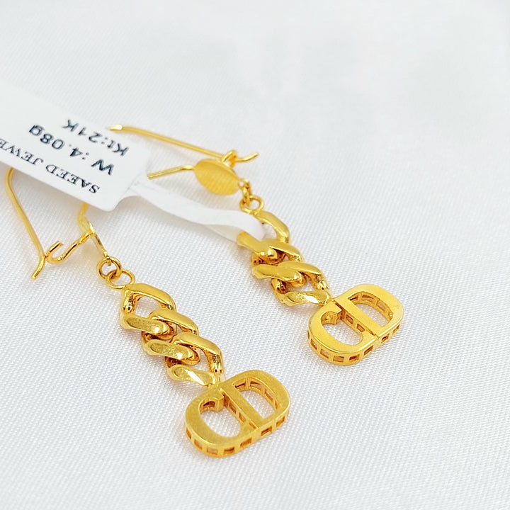 Deluxe Cuban Links Earrings Made of 21K Gold by Saeed Jewelry 