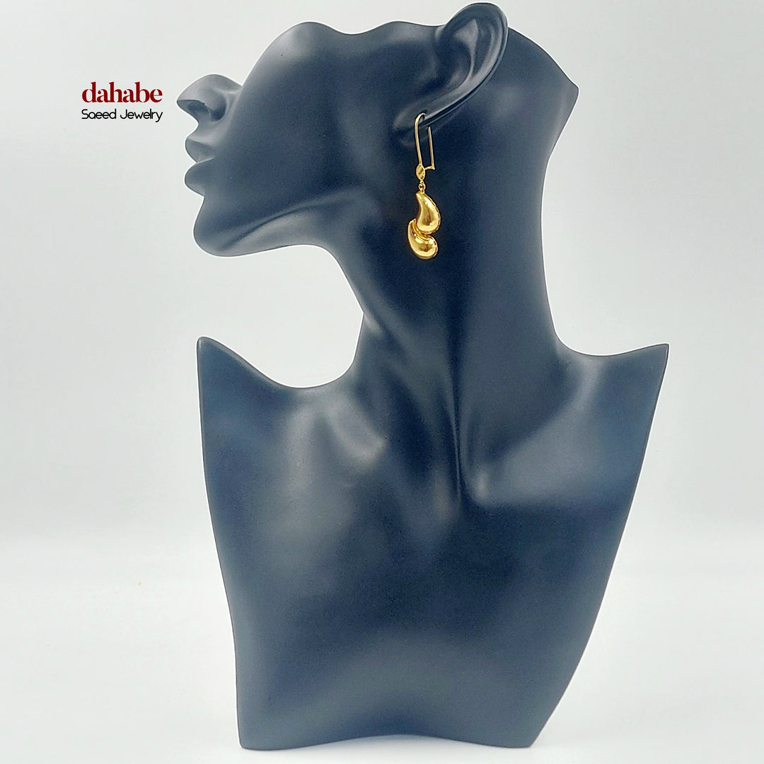 21K Gold Double Teardrop Earrings