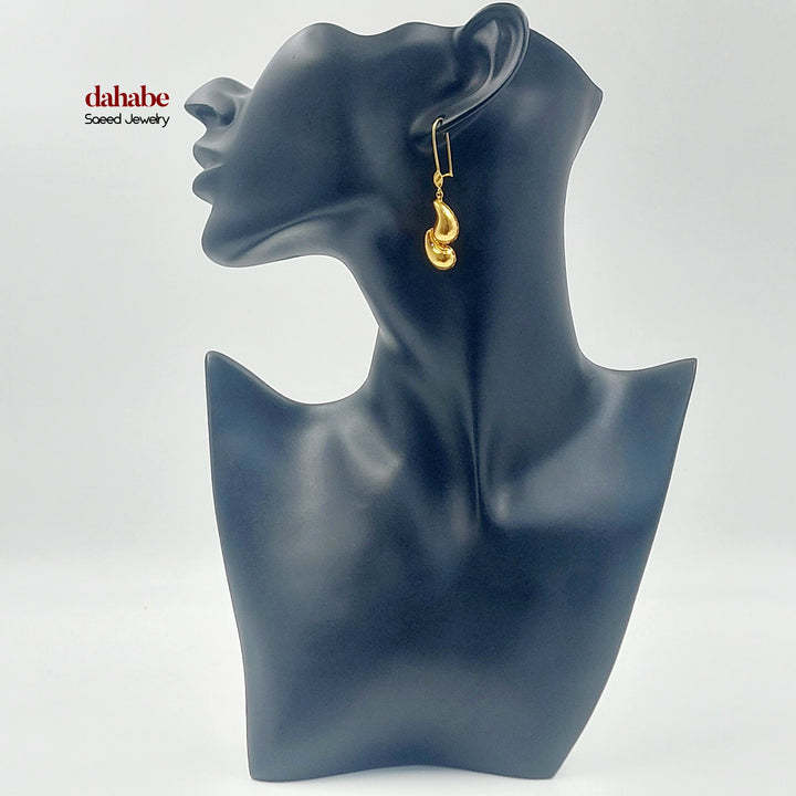 21K Gold Double Teardrop Earrings