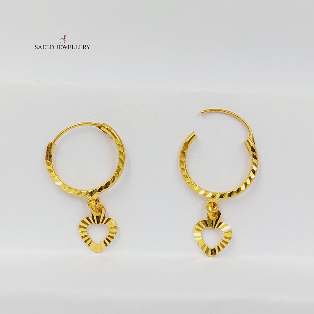 21K حلق ذبلة اكسترا-مجوهرات الشيخ سعيد-Saeed Jewelry 